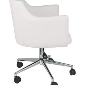 Signature Design by Ashley Baraga Contemporary Adjustable Swivel Home Office Desk Chair, White