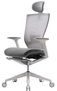 sidiz t50 ergonomic home office chair : high performance, adjustable headrest, 2-way lumbar support, 3-way armrest, forward tilt, adjustable seat depth, ventilated mesh back, cushion seat (gray)