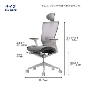 SIDIZ T50 Ergonomic Home Office Chair : High Performance, Adjustable Headrest, 2-Way Lumbar Support, 3-Way Armrest, Forward Tilt, Adjustable Seat Depth, Ventilated Mesh Back, Cushion Seat (Gray)