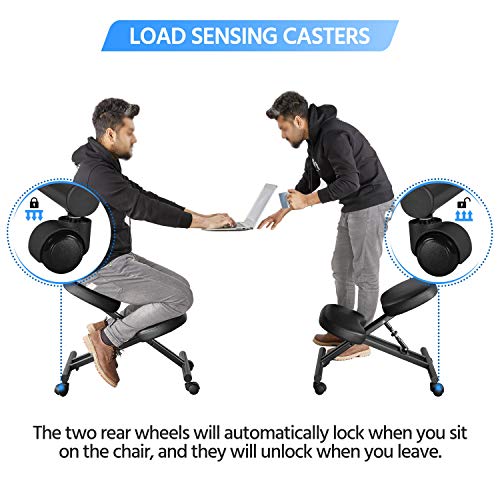 Topeakmart Ergonomic Kneeling Chair Improve Posture & Neck Pain Home Office Desk Chairs Flexible Seating Rolling Adjustable Stool