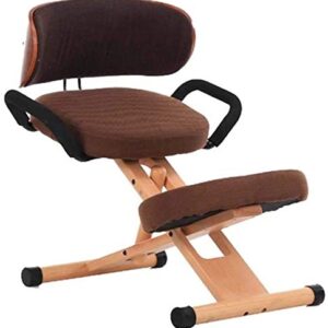 ZSHYP Kneeling Chair Ergonomic with Back Support, Knee Stool Cushions Office Chairs Foldable Posture Correcting for Bad Backs,Brown