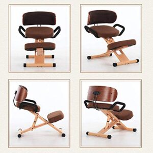 ZSHYP Kneeling Chair Ergonomic with Back Support, Knee Stool Cushions Office Chairs Foldable Posture Correcting for Bad Backs,Brown