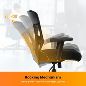 Office Chair 500lbs Big and Tall Wide Seat Computer Chair Ergonomic Massage Rolling Swivel Desk Chair with Lumbar Support Armrest Mesh Adjustable Chair for Adults, Black