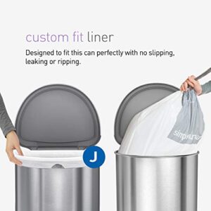 simplehuman 45 Liter/ 12 Gallon Semi-Round Hands-Free Step Trash Can, Brushed