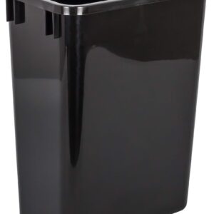 Hardware Resources Plastic Trash Can - Indoor Garbage Bin for Kitchen, Home, Office & Commercial Use - Large Waste Disposal Tub - Compatible with Pull-Outs & Frames - 35-Quart (8.75-Gallon) - Black