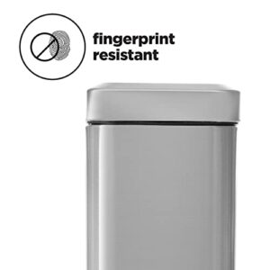 Home Zone Living 1.3 Gallon Bathroom Trash Can, Slim Stainless Steel, Step Pedal, 5 Liter