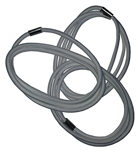 Trash Can Bands Set of 3 - Grey with Metal Connector, Holds 13 to 33 Gallon Trash Bag - Durable Elastic Garbage Bag Band for Indoor and Outdoor Use - Waste Basket Rubber Bands For Round & Square Bins