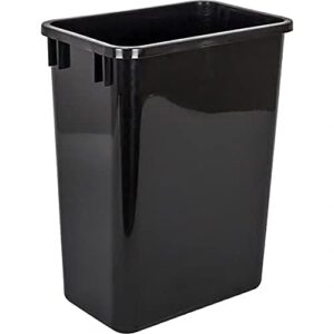 Hardware Resources Double 35-Quart Trash Bin Cabinet Pullout System - 2 Black Waste, Recycling Bins - Easy-Installation Polished Chrome Ball-Bearing Garbage Slider, Door Mounting Kit - 17.5 Gallons