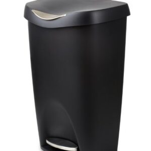 Umbra 084200-047 Brim Step On Trash Can, Black, 13 Gallon