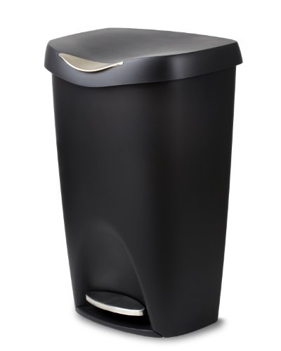 Umbra 084200-047 Brim Step On Trash Can, Black, 13 Gallon