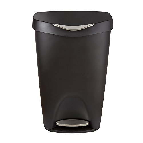 Umbra 084200-047 Brim Step On Trash Can, Black, 13 Gallon