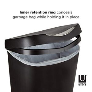 Umbra 084200-047 Brim Step On Trash Can, Black, 13 Gallon