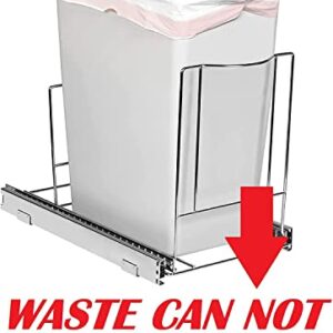 Hold N' Storage Pull Out Trash Can Under Cabinet- Trash Can Not Included, Heavy Duty w/ 5 Year Limited Warranty- Requires a 13”W X 22”D Cabinet Opening, Chrome