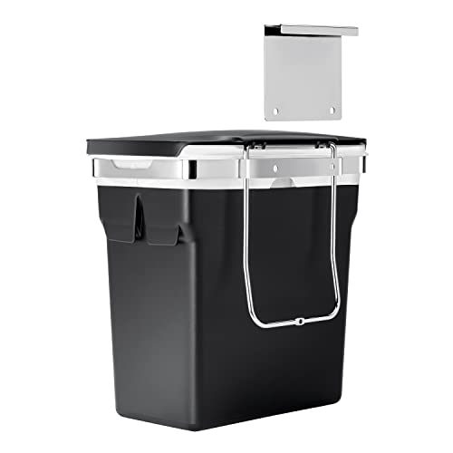 simplehuman 10 Liter / 2.6 Gallon In-Cabinet Trash Can Heavy-Duty Steel Frame, Black