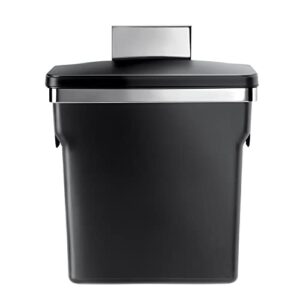 simplehuman 10 Liter / 2.6 Gallon In-Cabinet Trash Can Heavy-Duty Steel Frame, Black