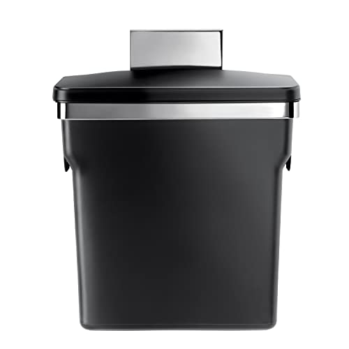 simplehuman 10 Liter / 2.6 Gallon In-Cabinet Trash Can Heavy-Duty Steel Frame, Black