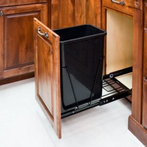 35-quart – black-single pull-out waste container system/1can included & doorkit