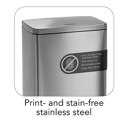 Tramontina 13 Gallon Step Trash Can Stainless Steel Includes 2 Freshener Cartridges …