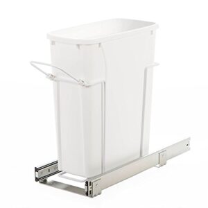 knape & vogt fba_sbm9-1-20wh trash can, 17.31-inch by 7.98-inch by 20-inch, white