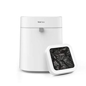 TOWNEW T Air Lite(T02B) Self-Sealing 4.4 Gallon Waste Bin | No Lid Waterproof Motion Sense Activated Garbage Bin | Smart Home Electric Trash Cans - White x1 Refill Ring Included (Up to 25 Bags)