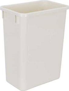 hardware resources plastic trash can – indoor garbage bin for kitchen, home, office & commercial use – large waste disposal tub – compatible with pull-outs & frames – 35-quart (8.75-gallon) – white