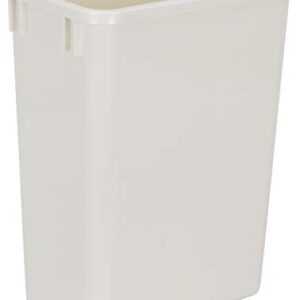 Hardware Resources Plastic Trash Can - Indoor Garbage Bin for Kitchen, Home, Office & Commercial Use - Large Waste Disposal Tub - Compatible with Pull-Outs & Frames - 35-Quart (8.75-Gallon) - White
