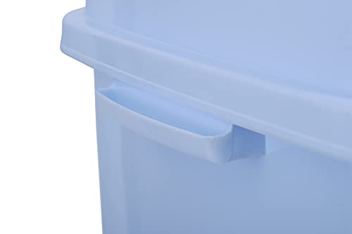 Large Plastic Trash Can with Swing Top Lid, 13 Gallon White Waste Bin for Kitchen, Garage, Indoor/ Outdoor Trash Can