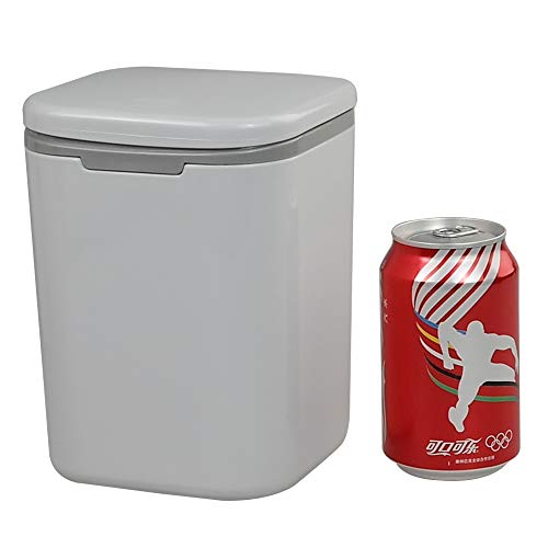 HOMMP Recycled Tiny Desktop Trash Can, Car Waste Can, 0.5 Gallon (Gray)