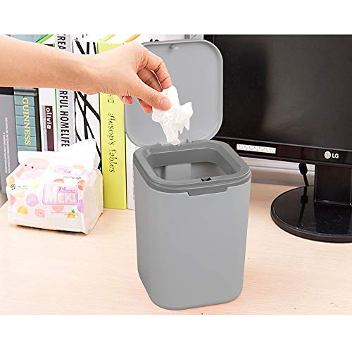 HOMMP Recycled Tiny Desktop Trash Can, Car Waste Can, 0.5 Gallon (Gray)