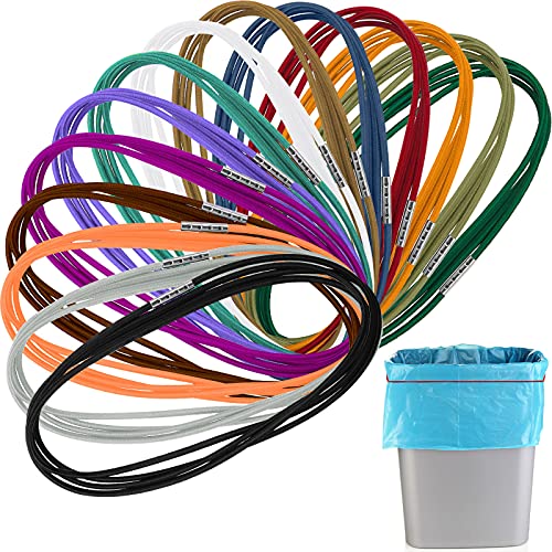 14 Pieces 4.9 Feet Trash Can Band Elastic Rubber Bands 30-64 Gallon Garbage Can Garbage Colorful Litter Box Band Loop for Trash Can Outdoor, 14 Colors