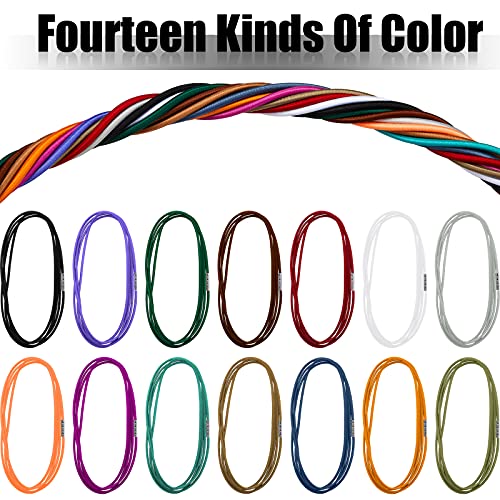 14 Pieces 4.9 Feet Trash Can Band Elastic Rubber Bands 30-64 Gallon Garbage Can Garbage Colorful Litter Box Band Loop for Trash Can Outdoor, 14 Colors