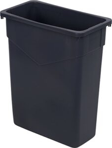 carlisle foodservice products trimline plastic rectangle waste container, 15 gallons, grey
