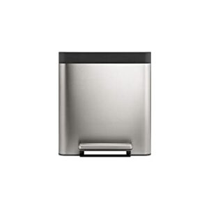 KOHLER 8 Gallon Compact Hands-Free Kitchen Step Can, Trash Can with Foot Pedal, Quiet-Close Lid, Stainless Steel, K-20942-ST