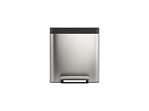 KOHLER 8 Gallon Compact Hands-Free Kitchen Step Can, Trash Can with Foot Pedal, Quiet-Close Lid, Stainless Steel, K-20942-ST