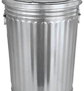 COLIBROX Pre-Galvanized Trash Can with Lid, Round, Steel, 20gal, Gray, Sold as 1 Each