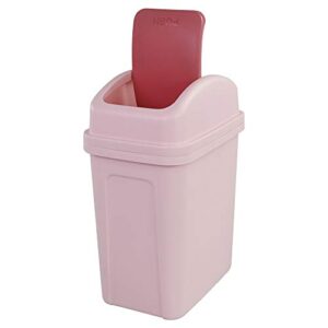dehouse 10 l/2.6 gallon trash can with swing-top lid, plastic swing-top trash can, pink