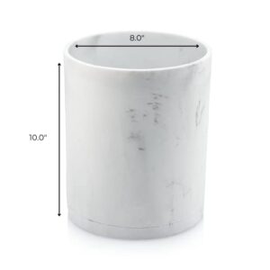 Essentra Home White Trash Can for Home or Office, 2.2 Gallon Capacity, Round Trash Can Part of Our Blanc Collection