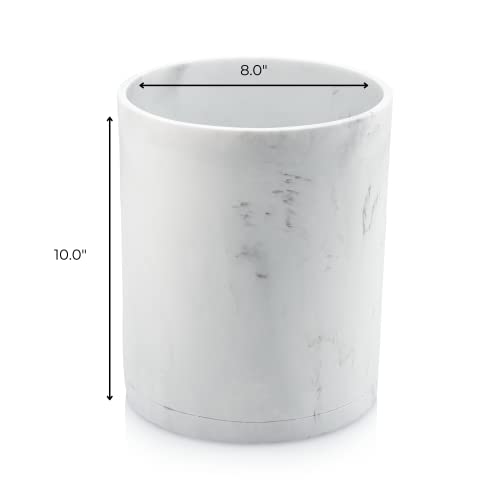 Essentra Home White Trash Can for Home or Office, 2.2 Gallon Capacity, Round Trash Can Part of Our Blanc Collection