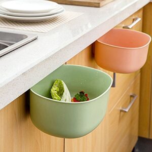 Kitchen Cabinet Hanging Garbage Waste Bin Trash Storage Container Trash Can Basket Holder Rubbish Organizer (Green)