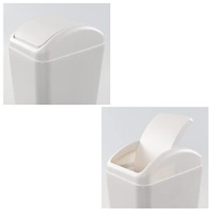 Rinboat 3.5 Gallon Plastic Swing Trash Can, Slim Garbage Can with Lid, White, 1 Pack