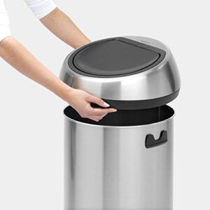 Brabantia Touch Trash Can 16 gallon/60 liter - Matte Steel Fingerprint-Proof, 484506