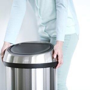 Brabantia Touch Trash Can 16 gallon/60 liter - Matte Steel Fingerprint-Proof, 484506