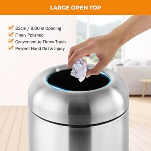 BEAMNOVA Trash Can Outdoor Indoor Garbage Enclosure with Lid Open Top Inside Cabinet Stainless Steel Industrial Waste Container, Silver