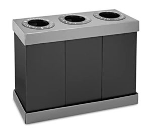 alpine industries adirpro recycling center 28 gallons – durable corrugated plastic waste/trash organizer ideal for kitchen office hospital (3 bins)