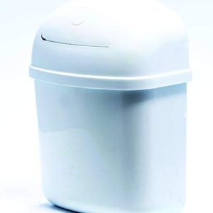 Camco RV Cabinet Mount Trash Can | Ideal for Tight Spaces in RVs, Boats, Dorms, Kitchens, Bathrooms, Laundry Rooms, and More | Spring-Top Lid | 3-Quart, White (43961)