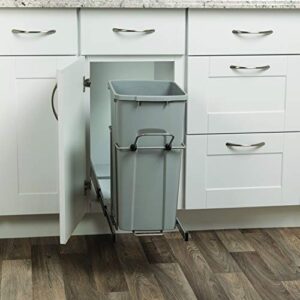 Knape & Vogt RS-PSW10-1-29-R-P in-Cabinet, 18.80 9.3 19-Inch Pull Out Trash Can, Platinum