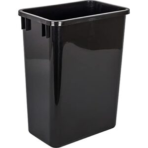 Hardware Resources Single 35-Quart Trash Bin Cabinet Pullout System - 1 Black Waste, Recycling Bins - Easy-Installation Polished Chrome Ball-Bearing Garbage Slider, Door Mounting Kit - 8.75 Gallons