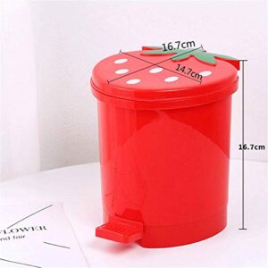 BxuxJar Strawberry Trash Can, Kawaii Mini Trash Can with Lid Cute Room Decor Bathroom Trash Cans, Kawaii Room Decor Strawberry Garbage Can with Lid for Home, Car, Bathroom