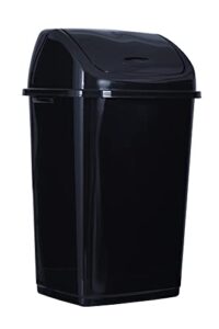 superio trash can 13 gallon swing lid 50 liter, black