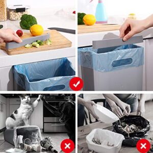 Auhafaly Hanging Collapsible Trash Can - 9L Wall Mounted Foldable Waste Bin for Kitchen Cabinet Door - Quickly Clean Counter, Sink, Bathroom - RV, Car, Camping Folding Garbage Basket (Gray)